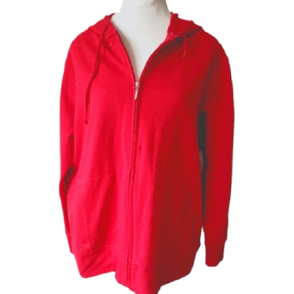NWT Women's Yoga/Activewear Zip-up Jacket with Hood Red 14/16W